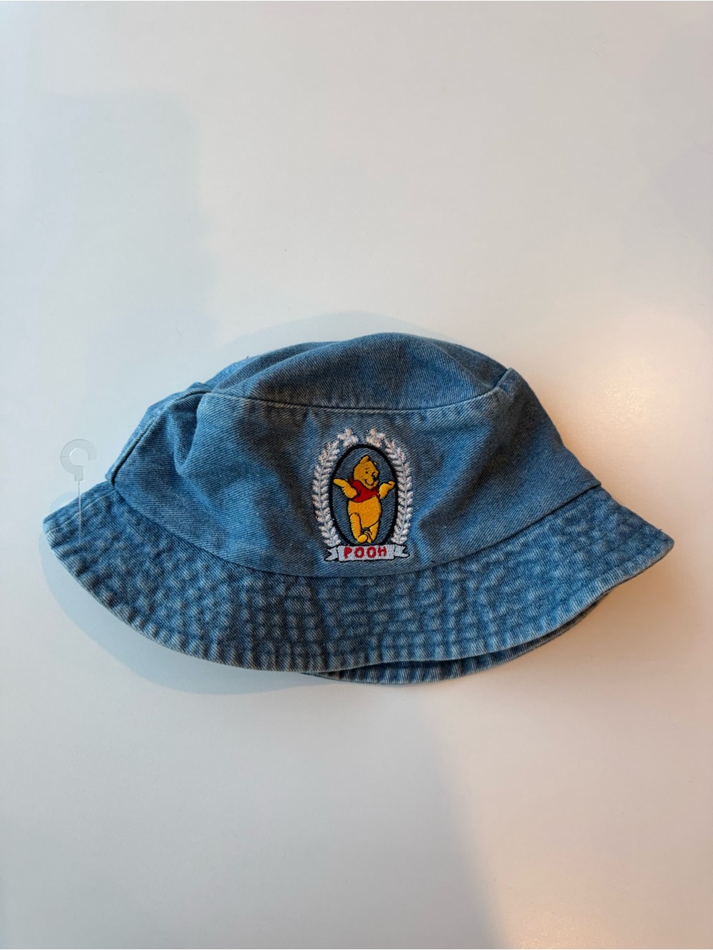 Disney Winnie the Pooh Denim Bucket Hat for Kids. Detailed embroidery.